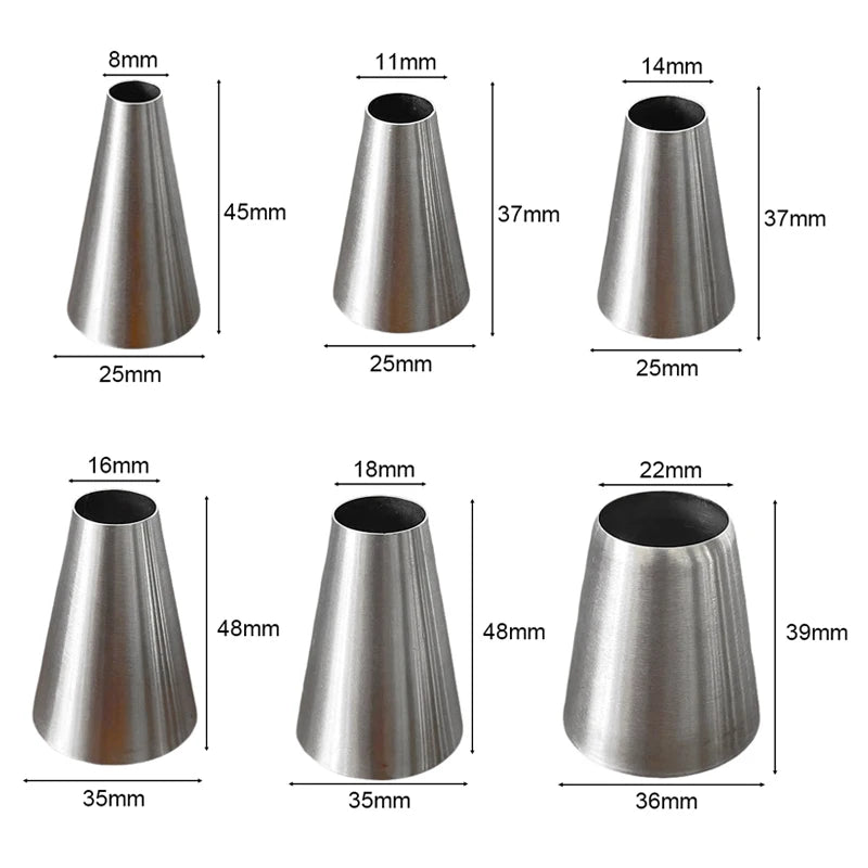 Large Round Piping Nozzle – Stainless Steel Cake Decorating Tip Pastry Piping Nozzle Babs