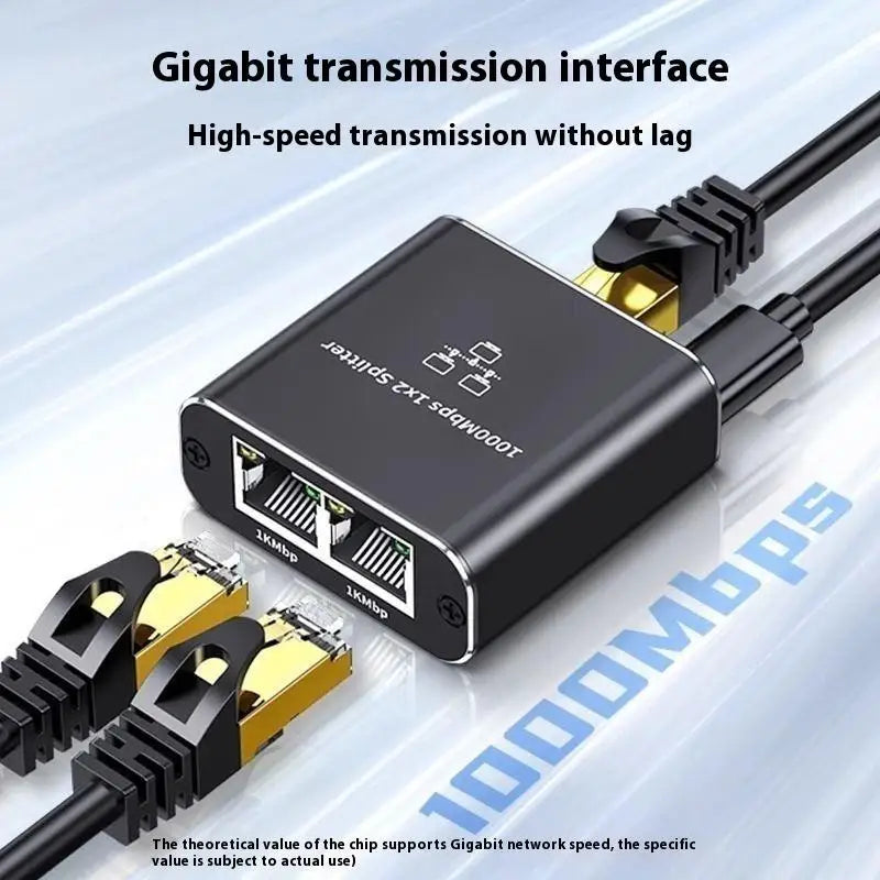 RJ45 Gigabit Ethernet Splitter 1 to 2 – 1000Mbps Network Switch Ethernet Network Switch Babs