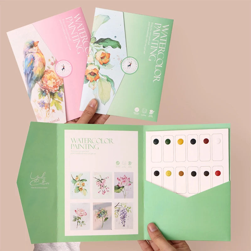 Watercolor Painting Set – 12-Color Paint & Kids Coloring Book Watercolor Art Kit Babs