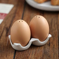 Ceramic Egg Salt & Pepper Shaker Set – 2Pcs Porcelain Cruet Salt & Pepper Shakers Babs 2Pcs