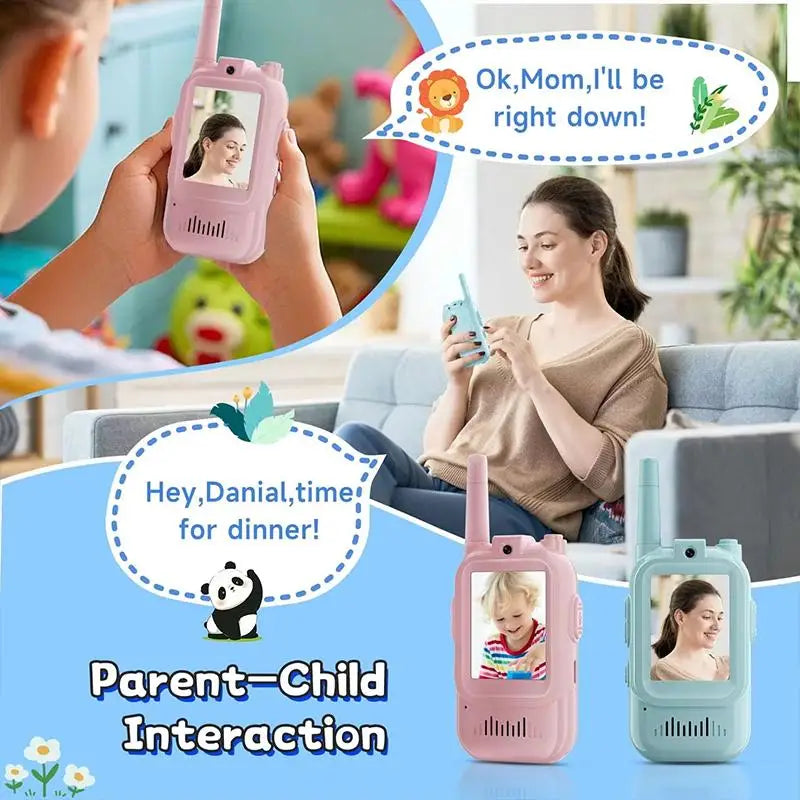 HUXUAN Video Walkie Talkies for Kids 2-Pack | HD Screen & Camera Kids Video Walkie Talkie Babs