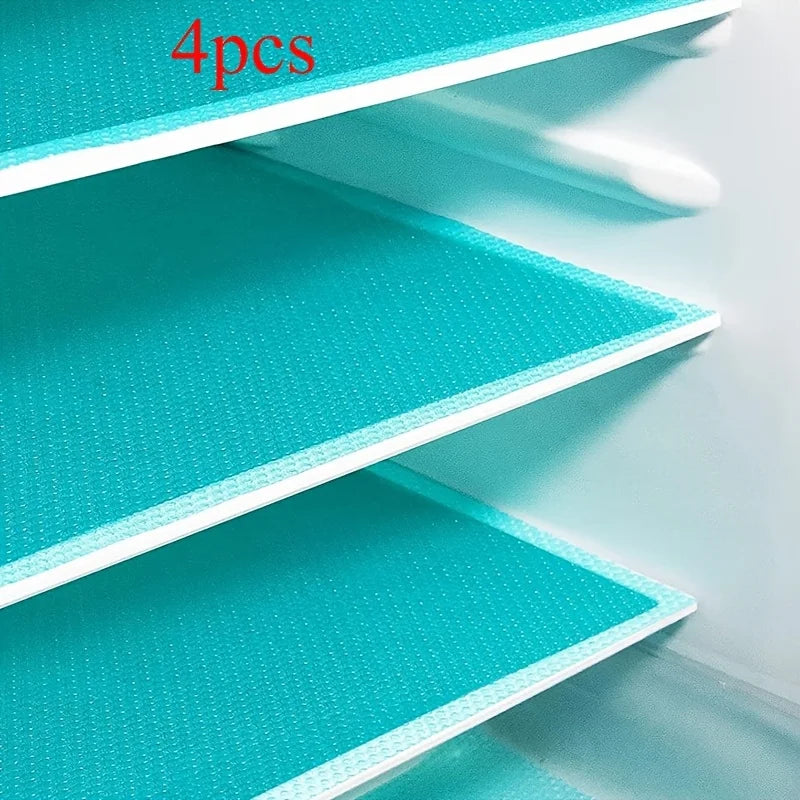 4-Piece Silicone Fridge Shelf Liner Pad – Waterproof & Easy Clean Refrigerator Shelf Liner Babs Blue4pcs