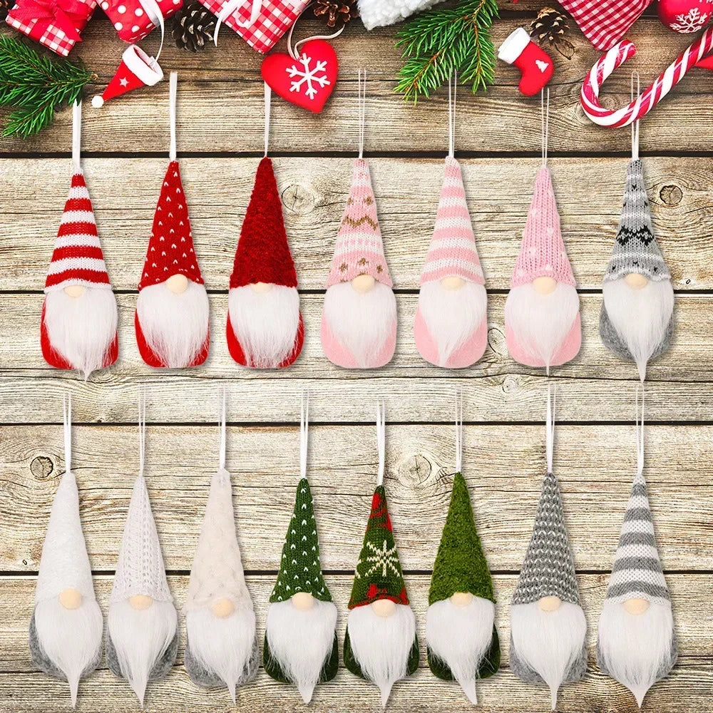 Christmas Gnome Elf Doll Pendants – Xmas Tree Ornaments 3/4 Pcs Christmas Tree Ornament Babs