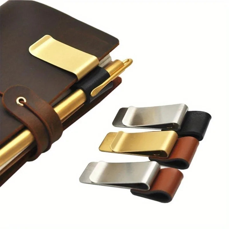 Metal Brass Pen Clip Holder for Notebook & Diary | Vintage Style Pen Clip Holder Babs