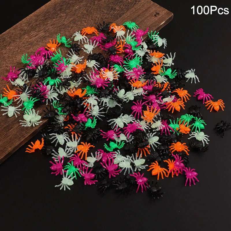 50–200pcs Mini Plastic Spiders Halloween Party Decoration Props Halloween Decoration Props Babs 100Pcs
