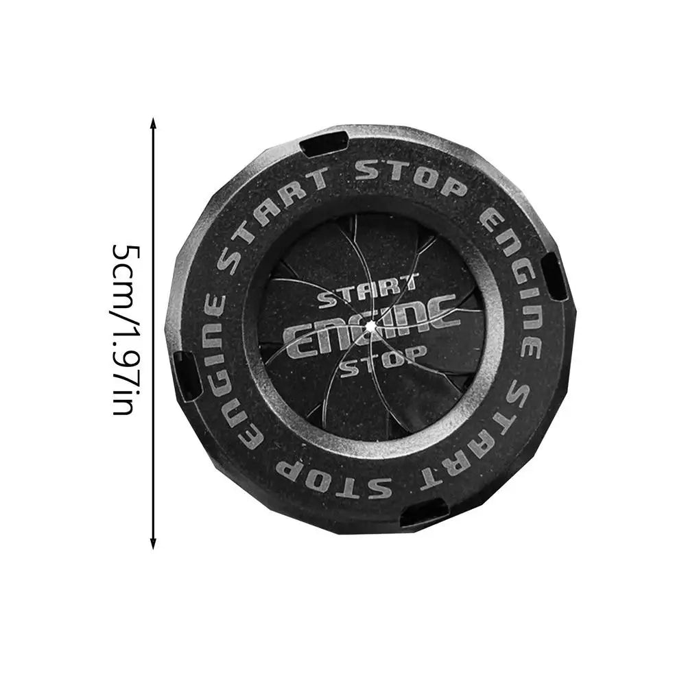 Car Engine Start Stop Button Rotatable Protective Cover Cap Car Interior Accessory Babs Black