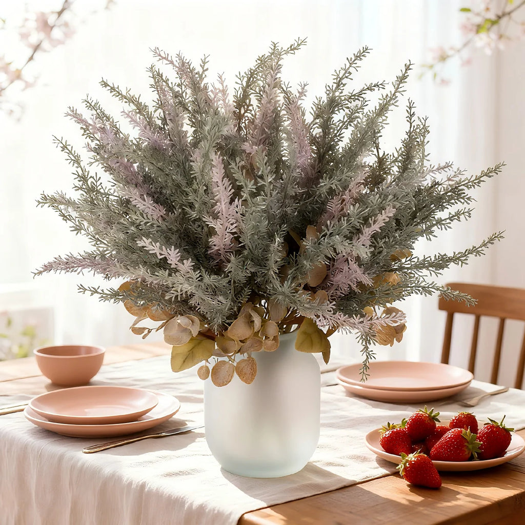 Artificial Lavender Wheat Fake Flower Bouquet – Home & Wedding Artificial Flower Bouquet Babs