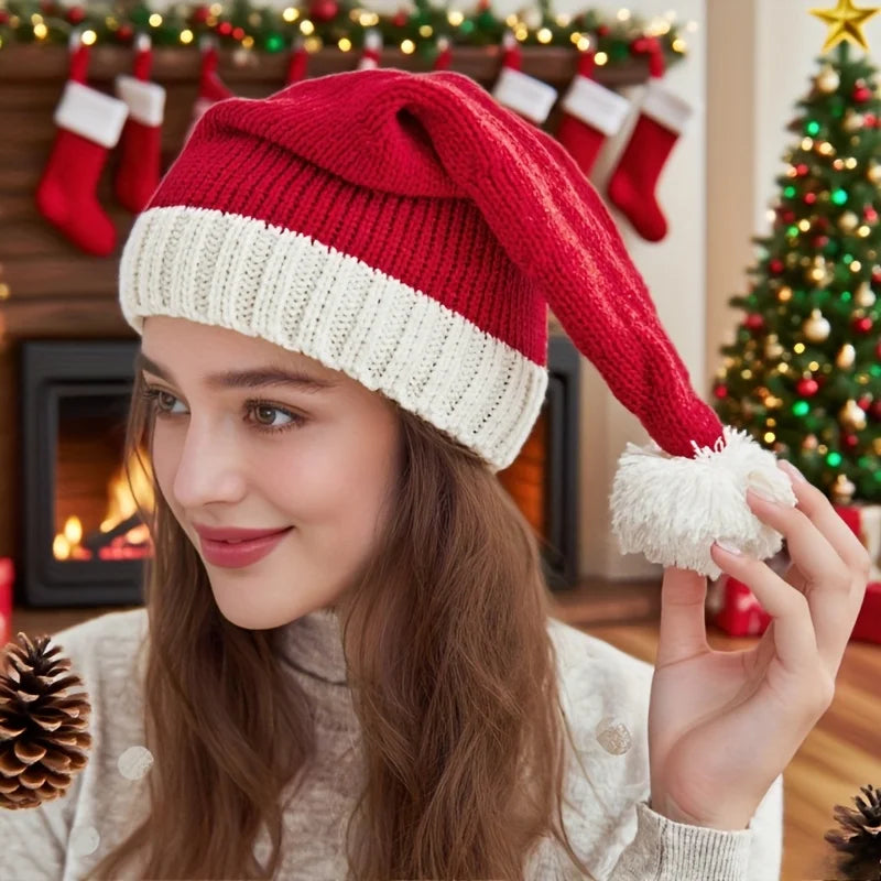 2PCS Extended Knitted Christmas Hats – Holiday Party Dress Up Knitted Holiday Hat Babs