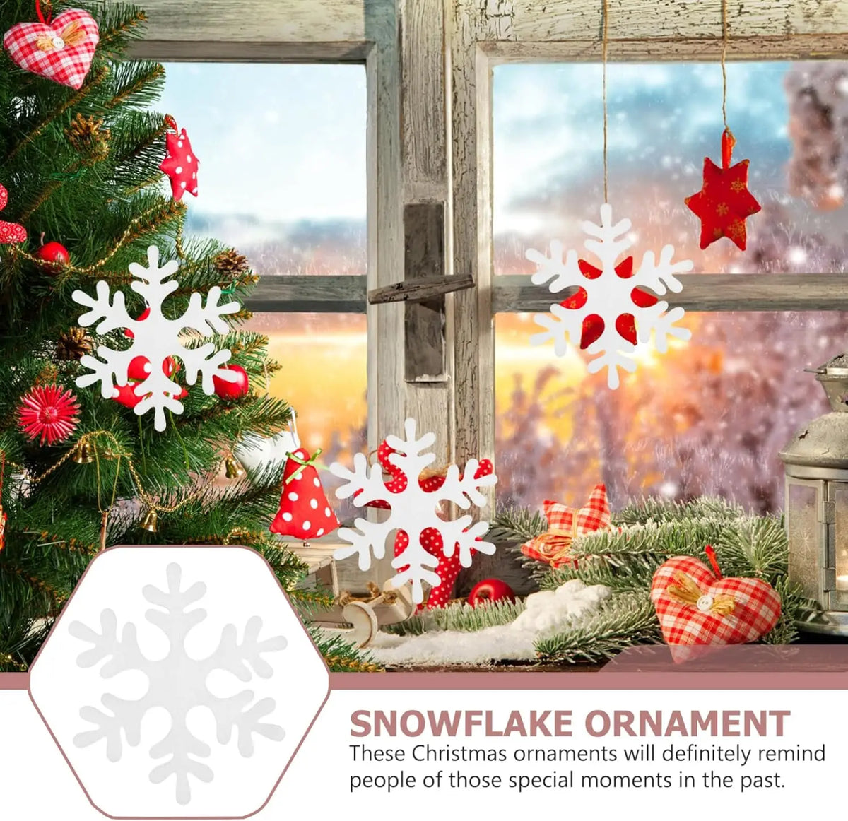Foam Snowflake Hanging Ornaments – 6 Pcs Christmas Decor Christmas Ornaments Babs