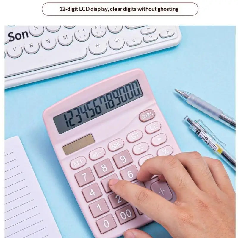 HUXUAN 12-Digit Dual Display Calculator with Money Detector Desktop Calculator Babs