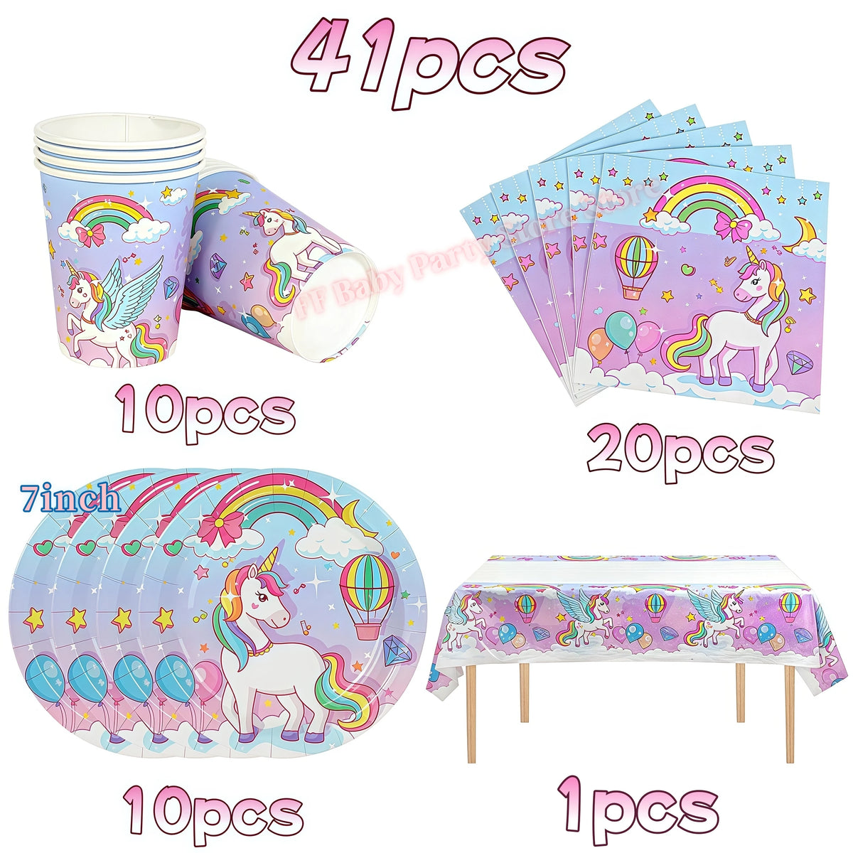 Girls Unicorn Birthday Party Decorations – 3D Balloons & Supplies