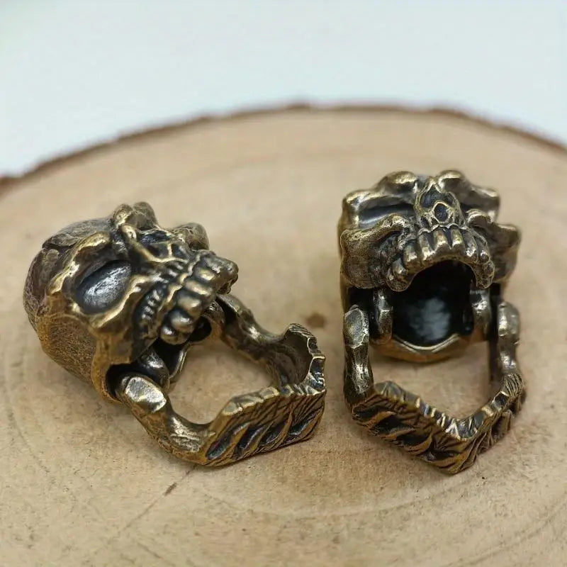 Handmade Brass Skull Pendant Bead Charm – DIY Keychain Jewelry Jewelry Charm Pendant Babs