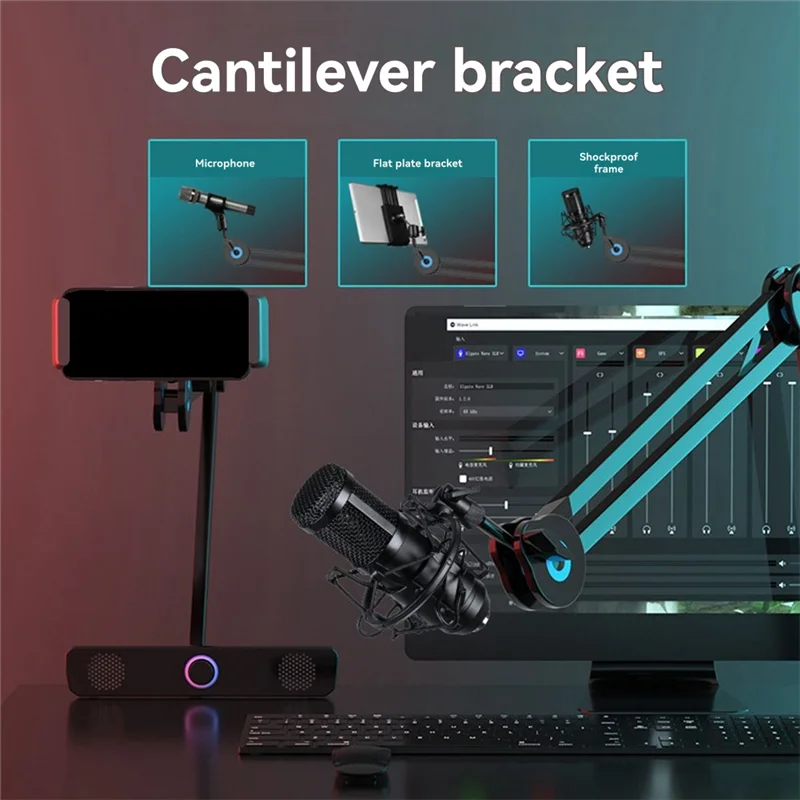 Adjustable Desk Mount Scissor Arm Mic Stand – 360° Rotation Scissor Arm Mic Stand Babs