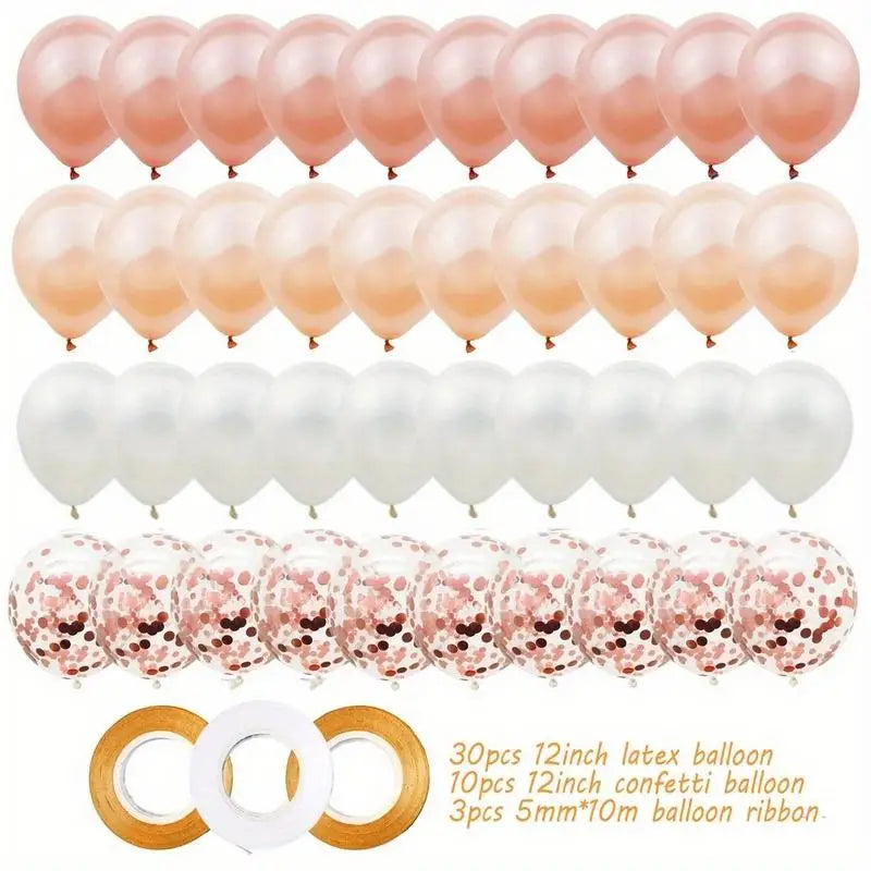 43-Piece 12" Multicolor Confetti Latex Balloons – Party Decor Party Balloons Set Babs Rose gold Other
