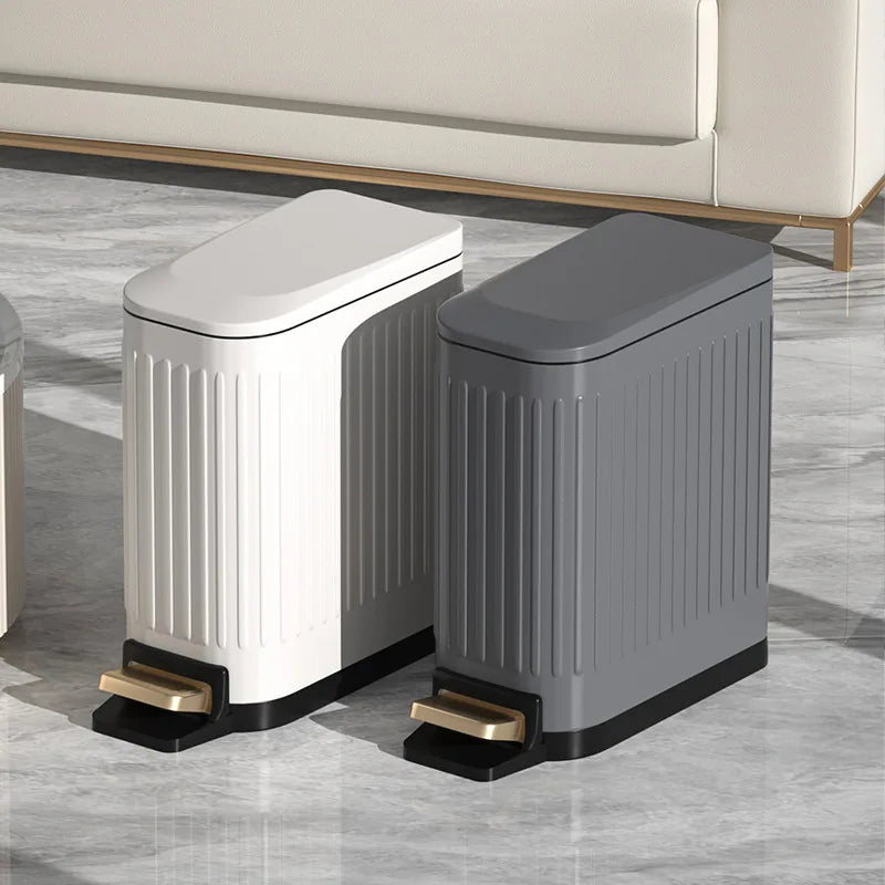Stainless Steel Foot Pedal Trash Can with Lid – 10L Modern Foot Pedal Trash Can Babs