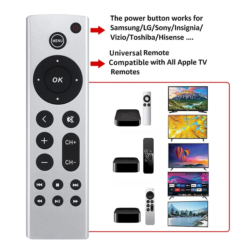 Universal Replacement Remote for Apple TV 4K/HD A2169 A1842 TV Replacement Remote Babs