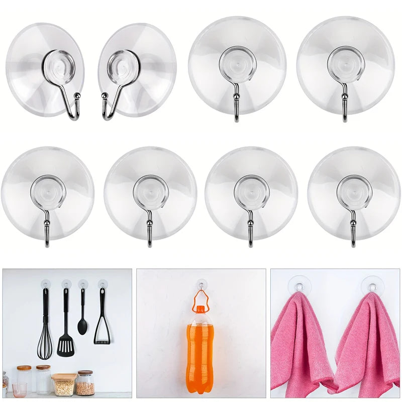 Clear Suction Cup Hooks – No-Drill Kitchen & Bathroom (5/20pc) Suction Cup Hooks Babs