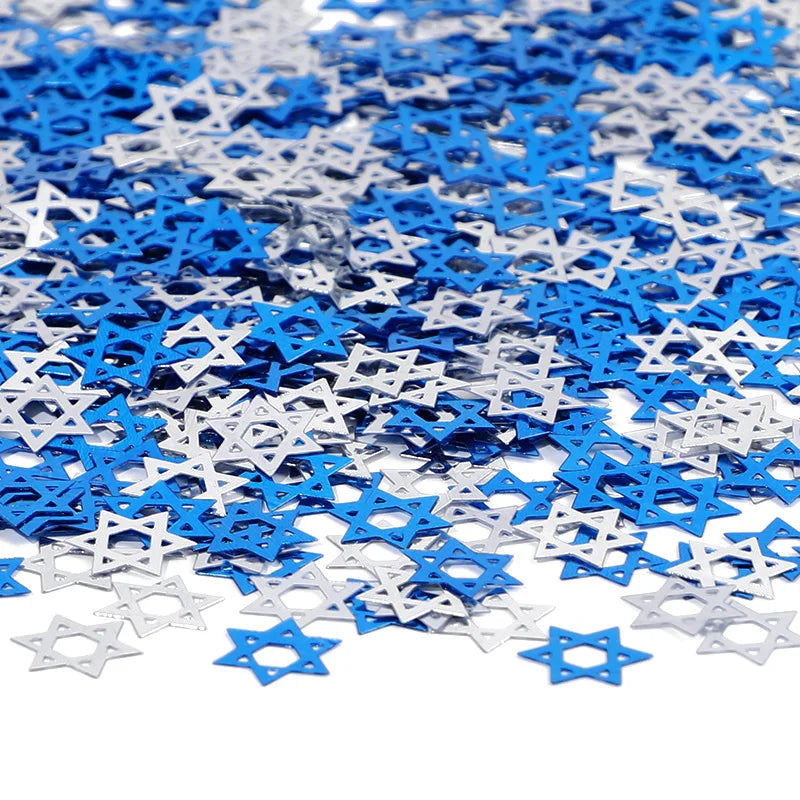 450Pcs Hanukkah Star of David Confetti Table Party Decorations Party Confetti Decor Babs Blue Silver