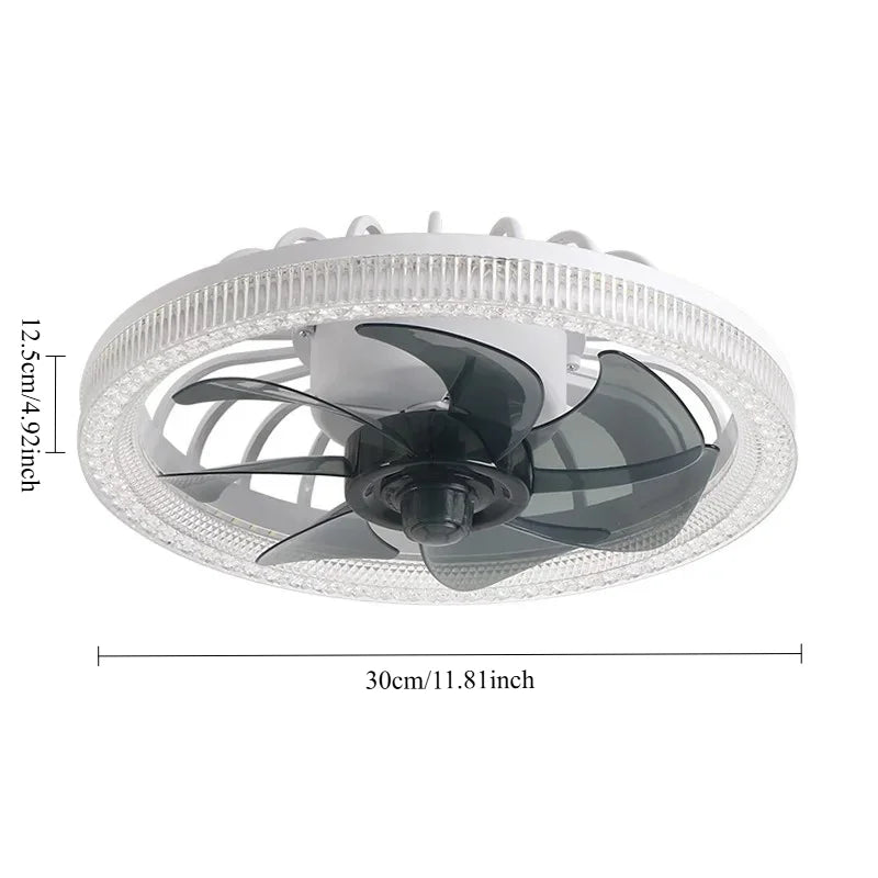 Modern Low Profile Ceiling Fan with Light & Remote – Dimmable LED Ceiling Fan Babs