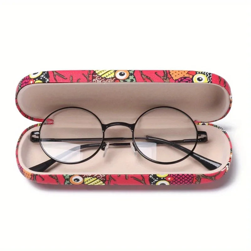 Cute Owl Hard Leather Eyeglasses Case – Portable Glasses Box Eyeglasses Case Babs
