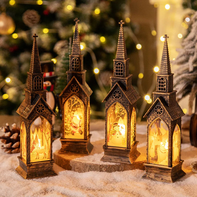 Christmas LED Lantern Santa Snowman Night Light Table Ornament Christmas LED Lantern Babs
