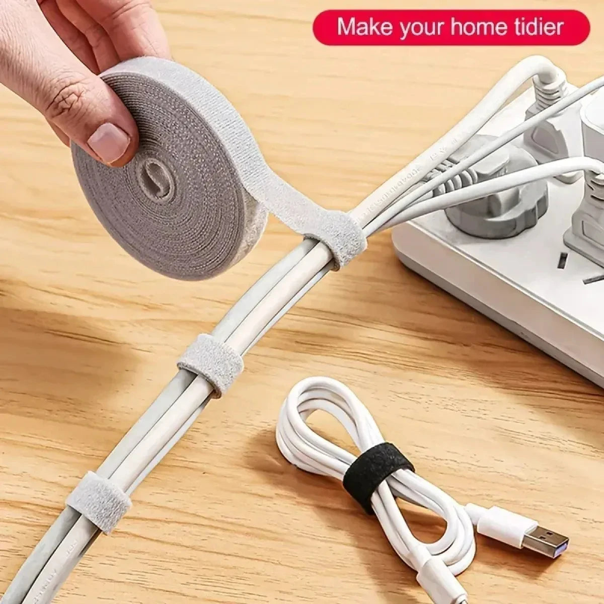 5M Reusable Nylon Cable Organizer – Magic Tape Wire Ties Cable Organizer Babs
