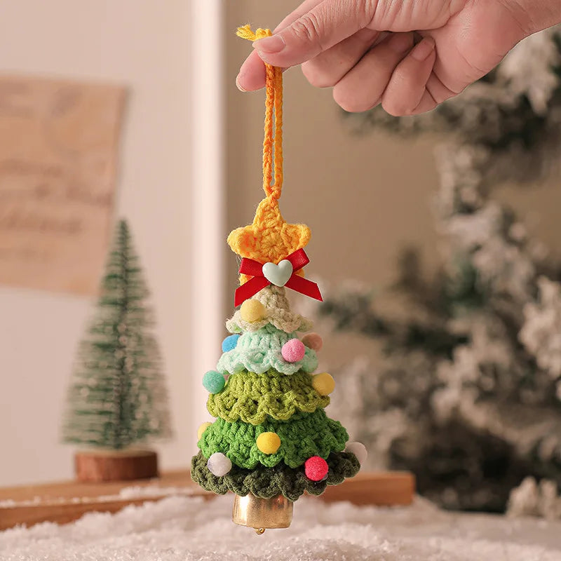 Crochet Christmas Tree Pendant – Plush Yarn Holiday Ornament Christmas Ornament Pendant Babs green 1PC