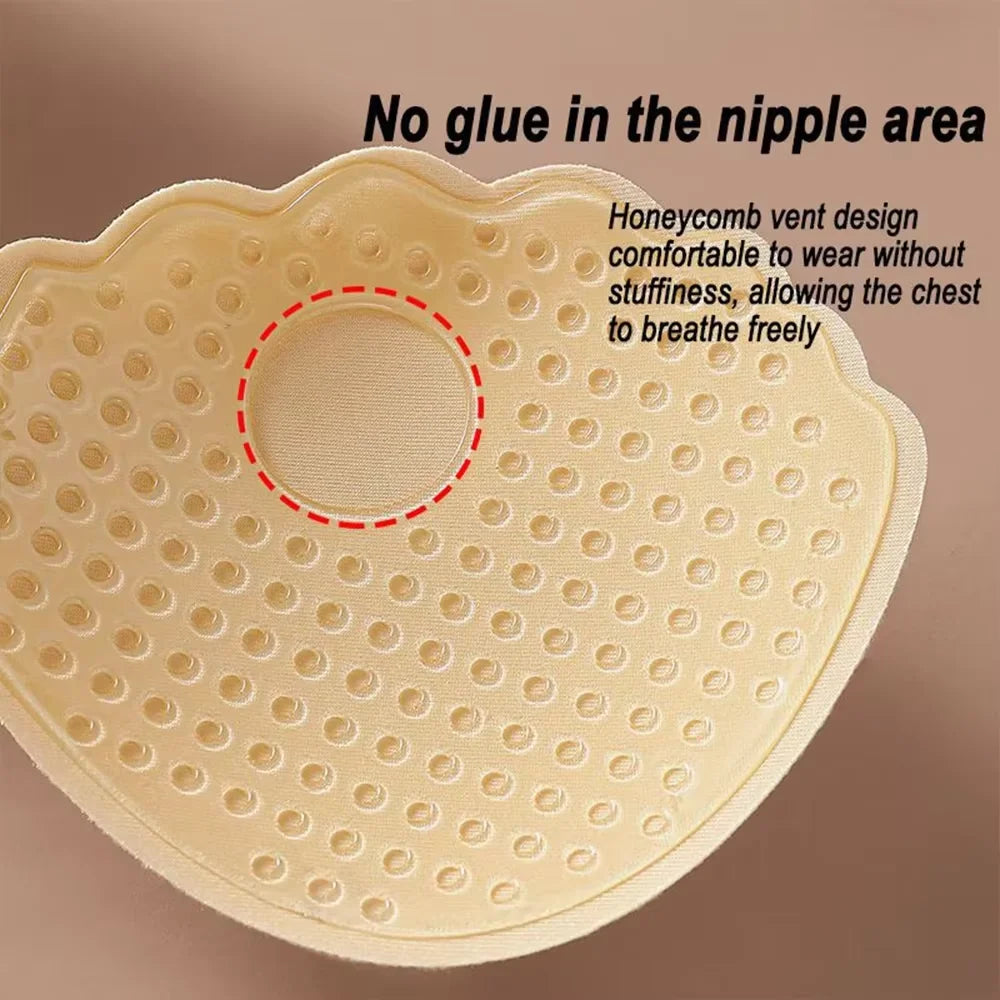 Scalloped Lace Adhesive Bra – Front Buckle Push Up Sticky Bra Adhesive Push-Up Bra Babs