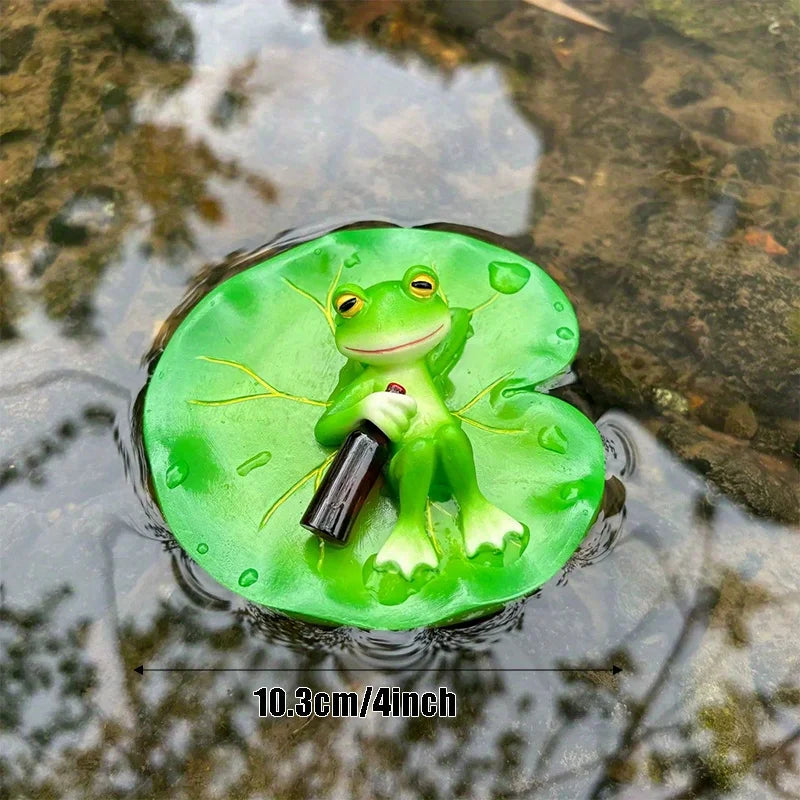 Floating Frog Pond Ornament – Resin Garden Figurine Statue Garden Figurine Babs