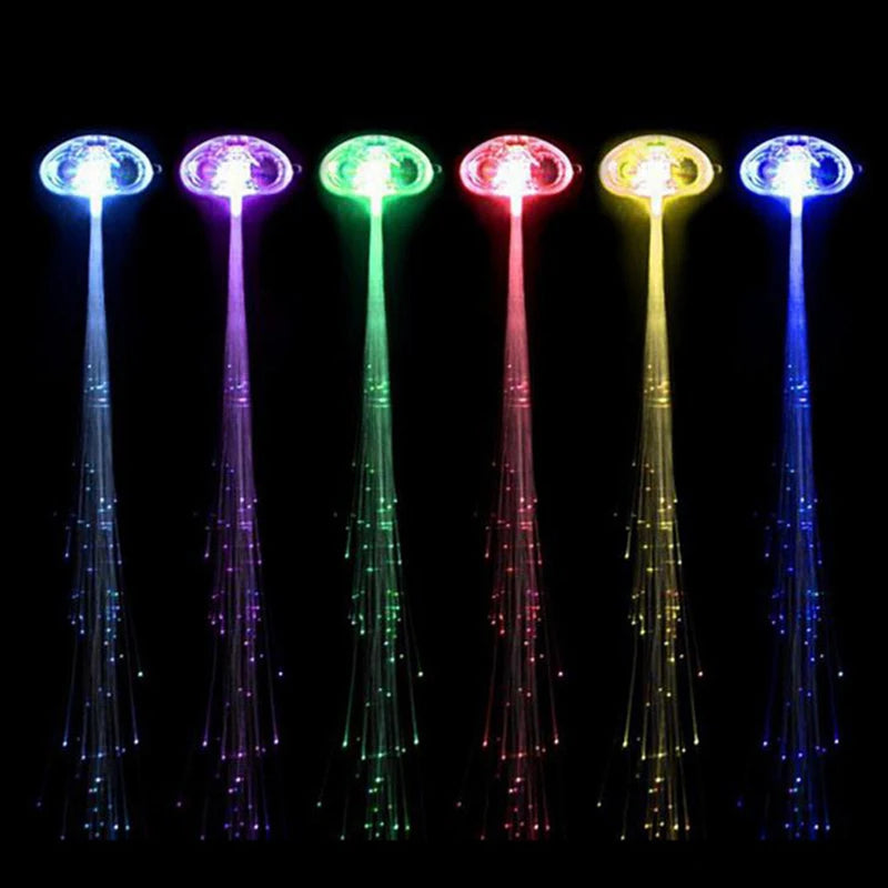 LED Glow Hair Braid Neon String Lights – Party & Costume 1-10PCS LED Hair Accessories Babs Random Multi 1PC