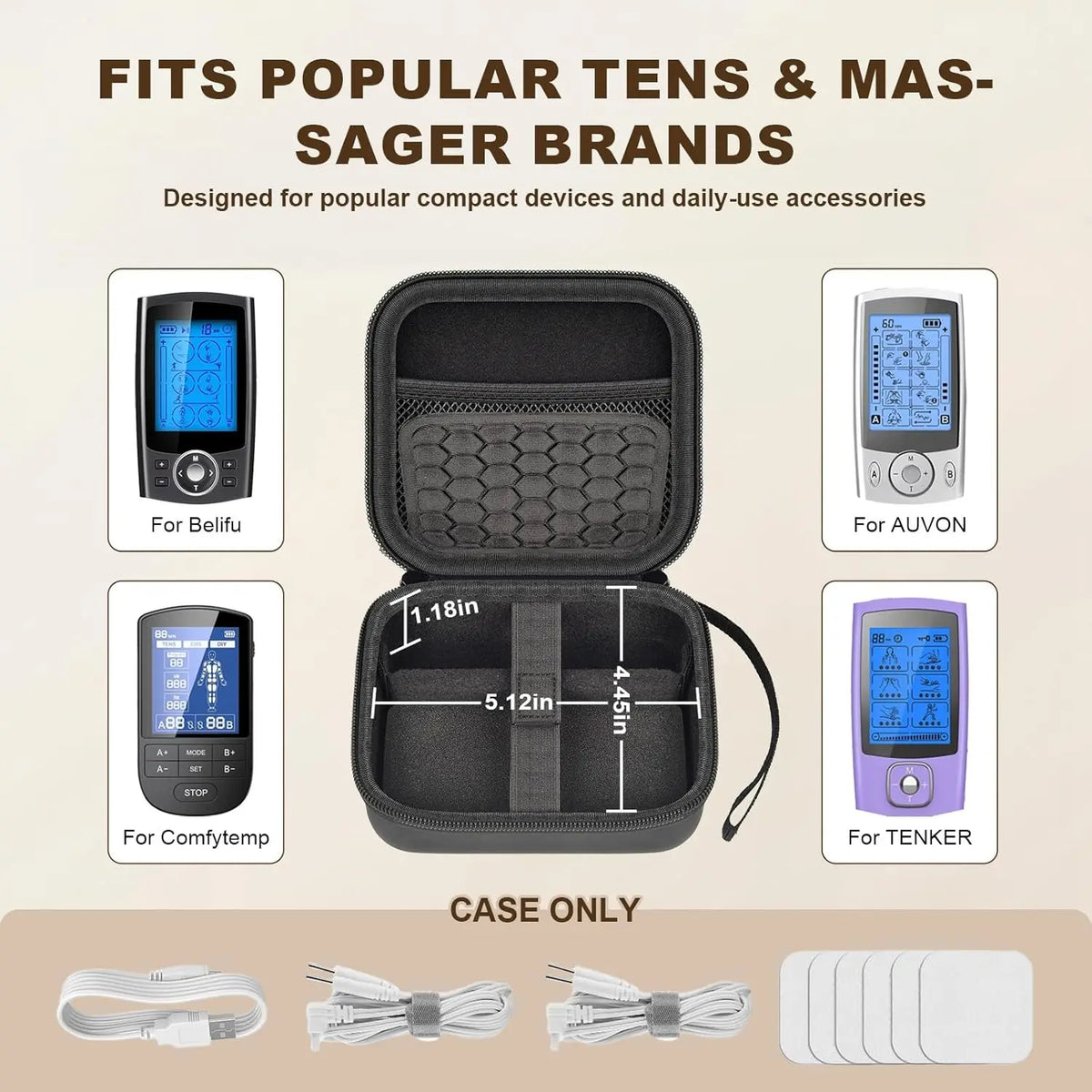 Carrying Case for Muscle Stimulator – Storage Organizer Bag Device Storage Case Babs