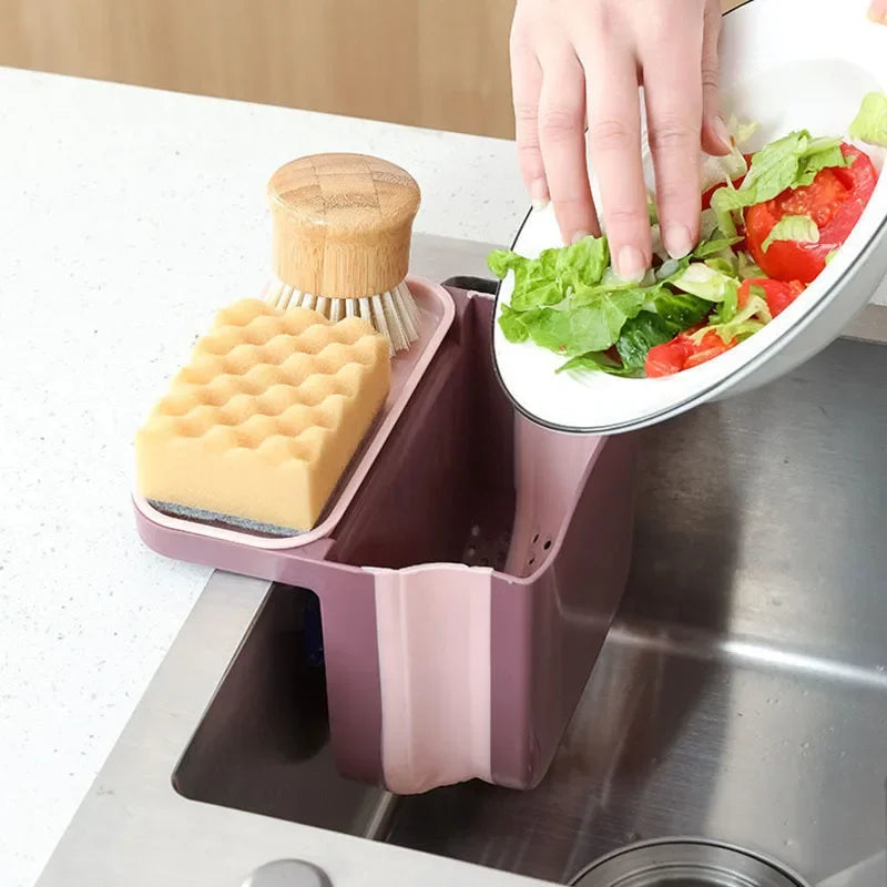 Kitchen Sink Retractable Drain Basket & Hanging Storage Rack Sink Drain Basket Babs