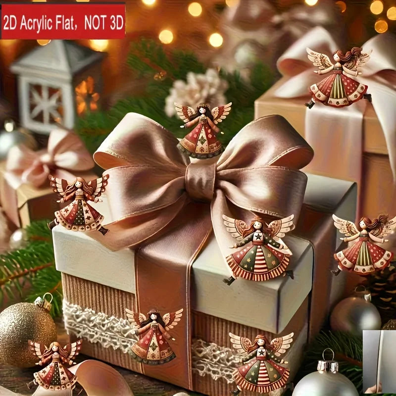4pcs Handmade Wooden Angel Christmas Ornaments – Vintage Decor Christmas Ornaments Babs