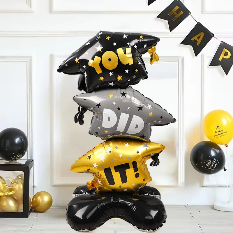 2026 Graduation Standing Foil Balloons – Cap & You Did It Graduation Foil Balloons Babs