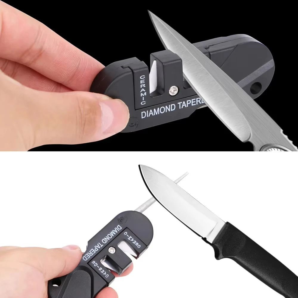 4-in-1 Portable Knife Sharpener – Carbide, Ceramic & Diamond Rod Knife Sharpener Babs