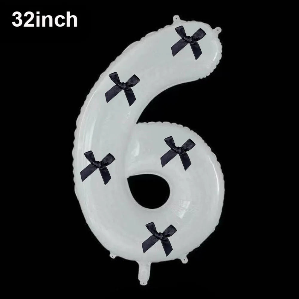 32" Black Bow Number Balloon Kit – Party & Wedding Décor Party Balloon Kit Babs Black 6 As pictures show