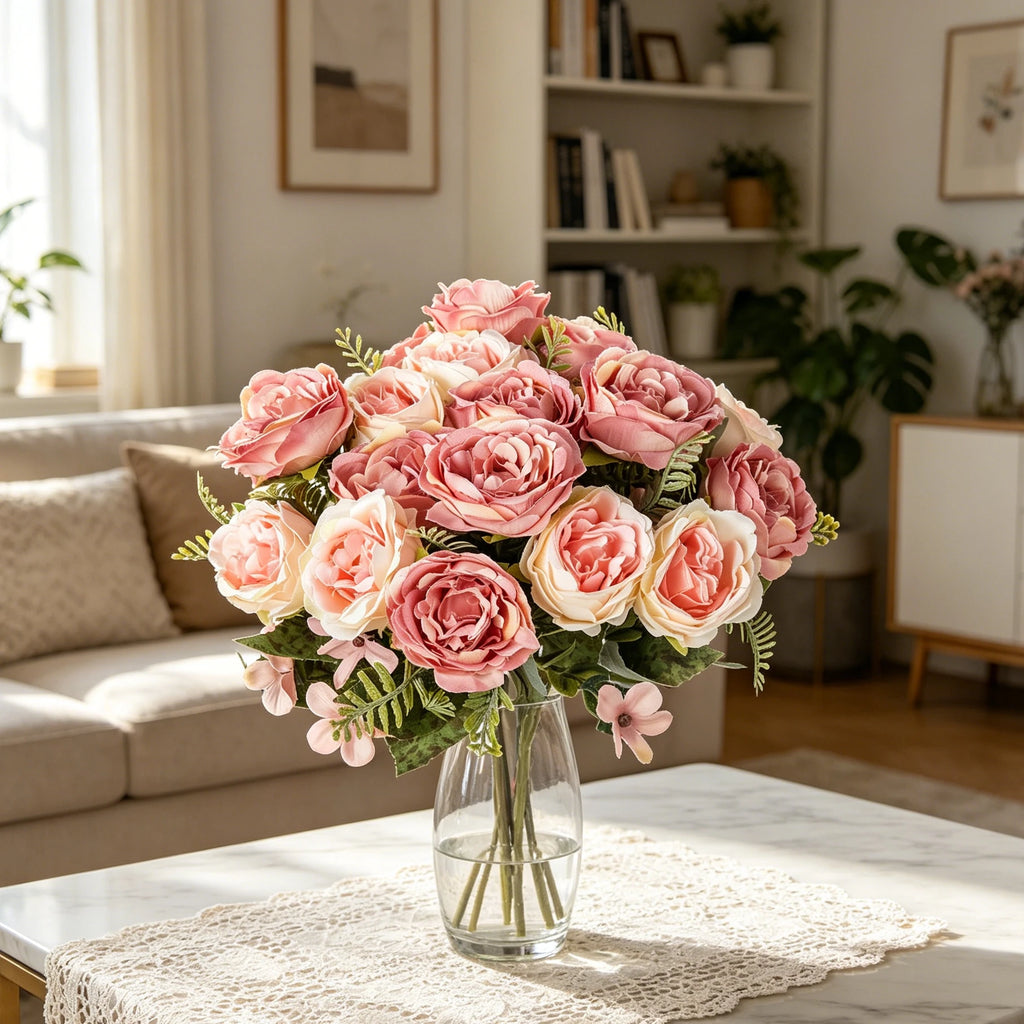 Artificial Silk Peony Bouquet | Fake Flowers for Home & Weddings Artificial Flower Bouquet Babs