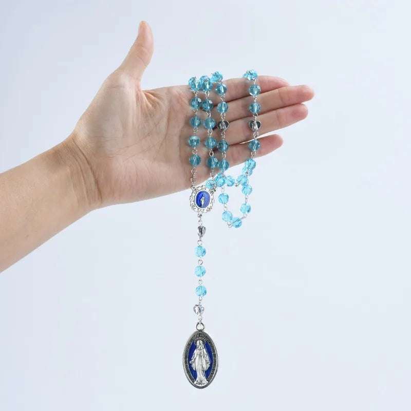 Mary Rosary Prayer Necklace – Christian Cross Pendant Pendant Necklace Babs