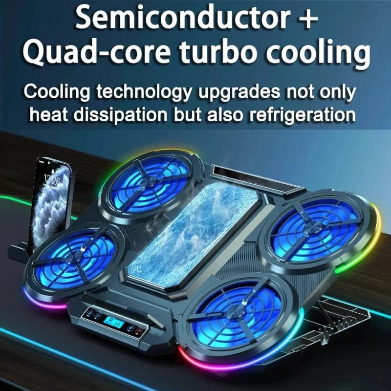 HUXUAN RGB Laptop Cooling Pad 12–18 Inch, 8-Fan Stand Laptop Cooling Pad Babs