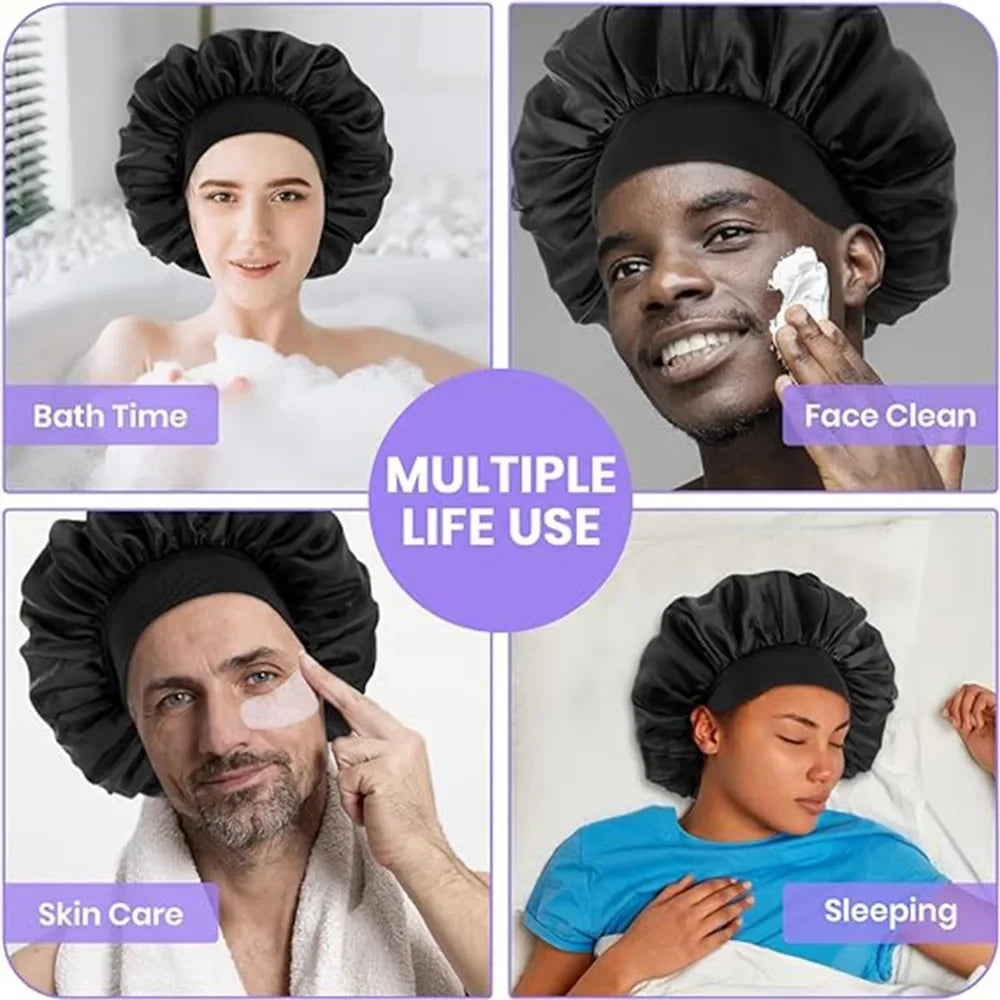 Satin Sleep Bonnet – Double Layer Elastic Cap for Curly Hair Satin Sleep Bonnet Babs