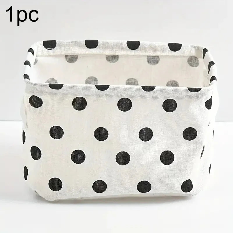 Foldable Canvas Storage Basket with Handle – Cotton & Linen Storage Basket Babs 1pc