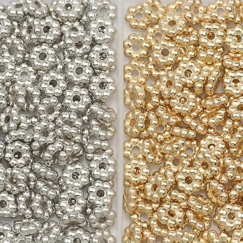 400Pcs 6MM Snowflake Spacer Beads – DIY Jewelry Making Jewelry Making Beads Babs