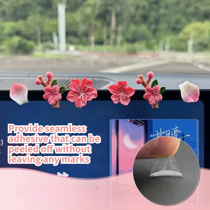 3D Cherry Blossom Resin Car Stickers – 32/64 Pcs Sakura Decals Resin Car Decals Babs