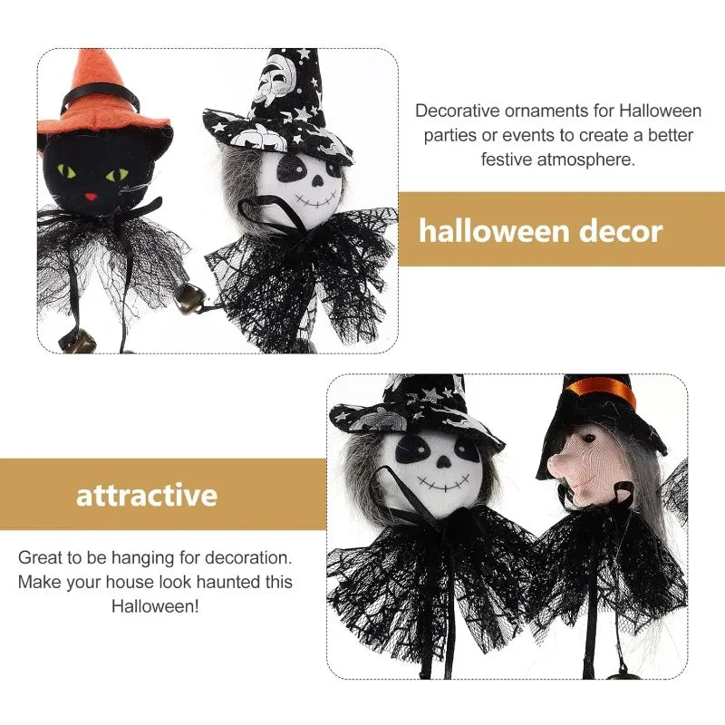 Halloween Gnome Hanging Ornaments – Set of 4 Spooky Characters Halloween Hanging Ornament Babs