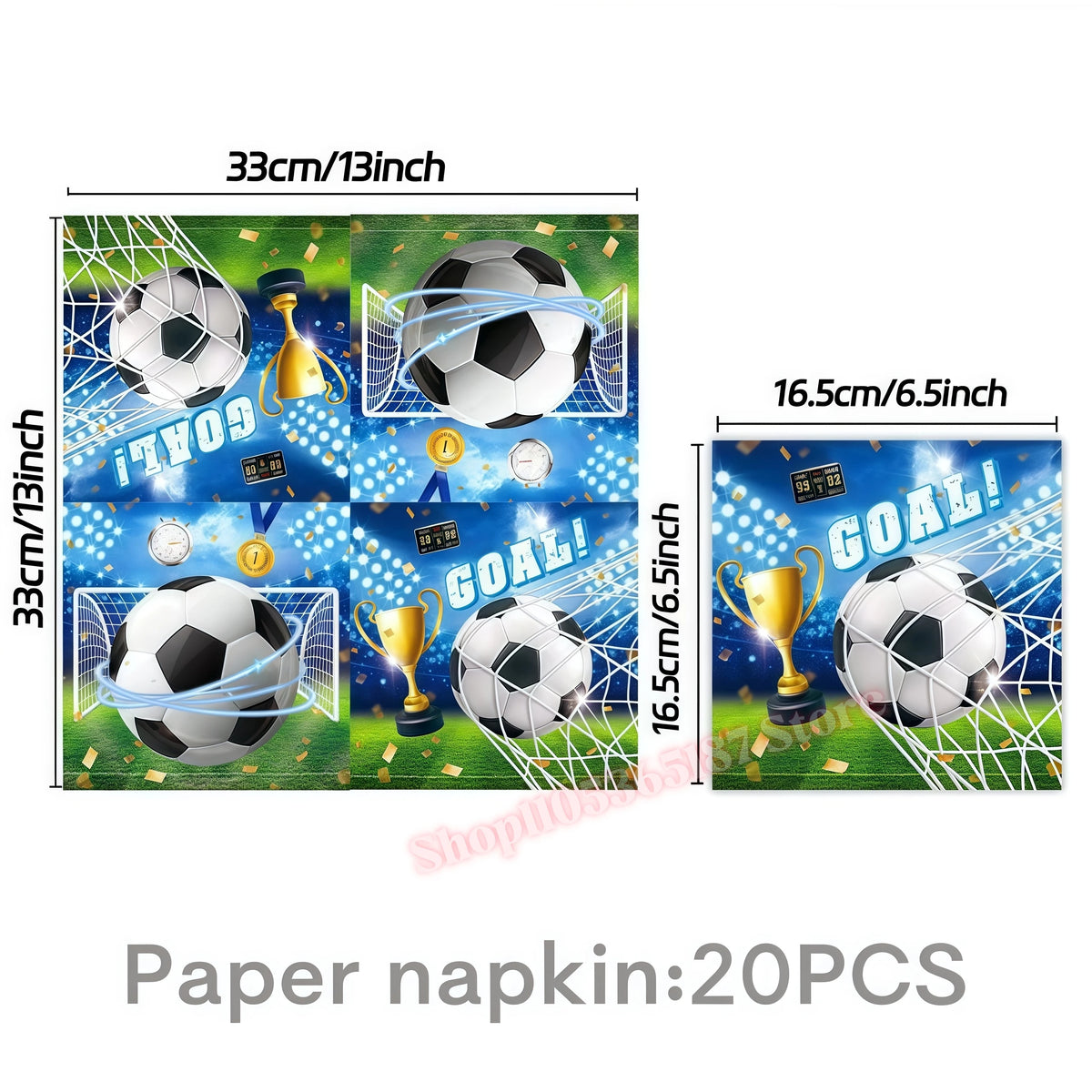 Soccer Football Birthday Party Decoration Set – Complete Kit Party Decoration Set Babs 20pcs Napkins others