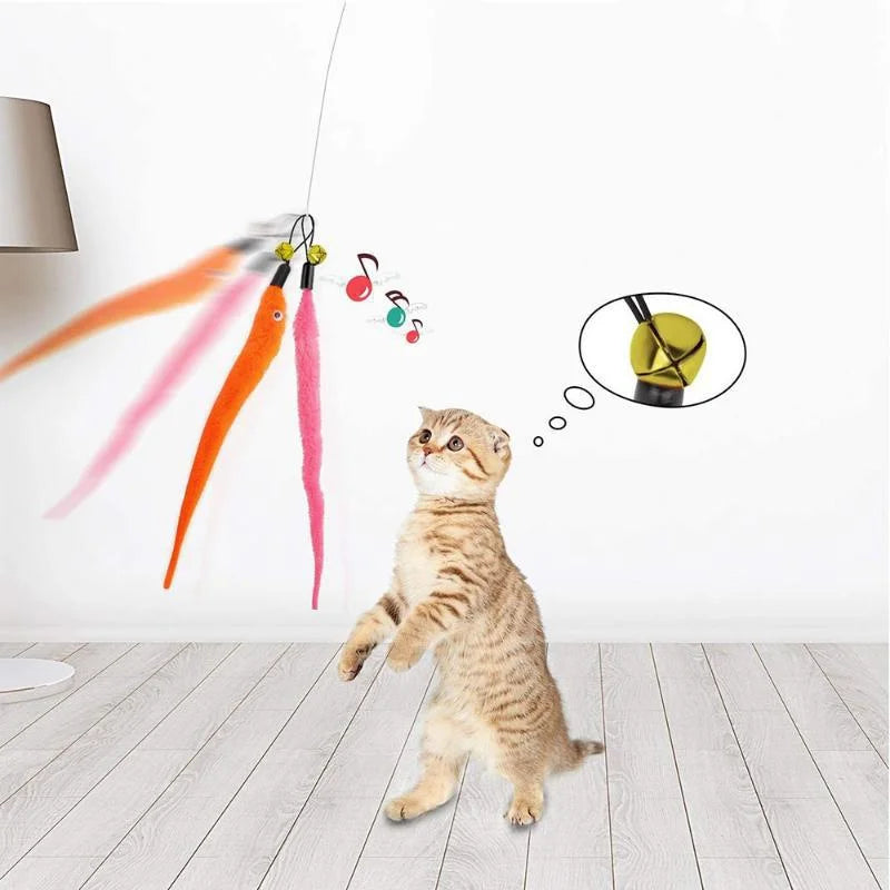 Worm Cat Toy Replacement Heads – Plush Teaser Wand Lures Cat Toy Replacement Babs