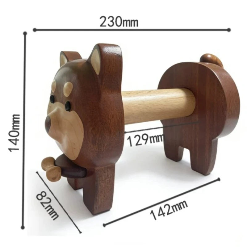Wooden Puppy Tissue Holder – Desktop Napkin & Paper Rack Tissue Paper Holder Babs Brown