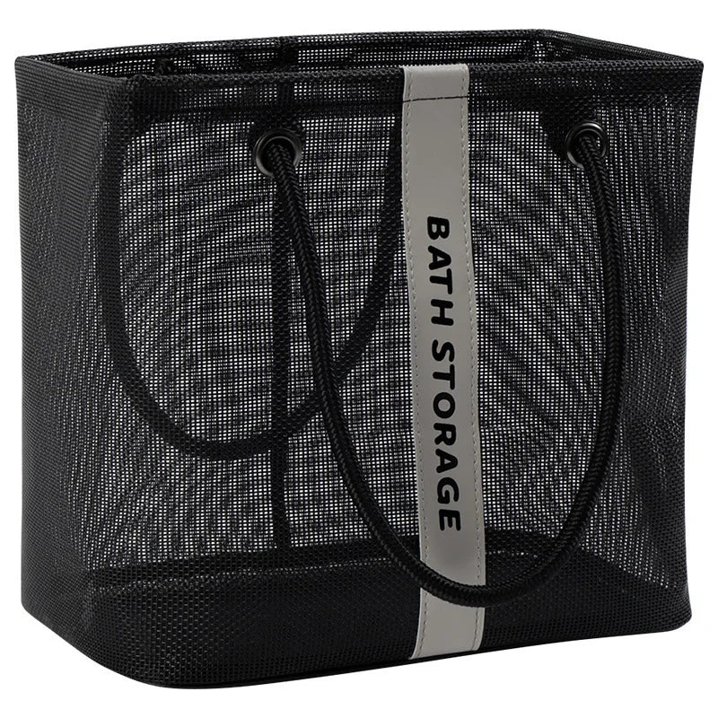 Mesh Bath Bag Waterproof Bathroom Storage Basket Tote Mesh Storage Bag Babs