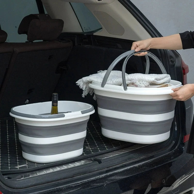 16L Collapsible Mop Bucket with Handles – Foldable Wash Basin Collapsible Mop Bucket Babs