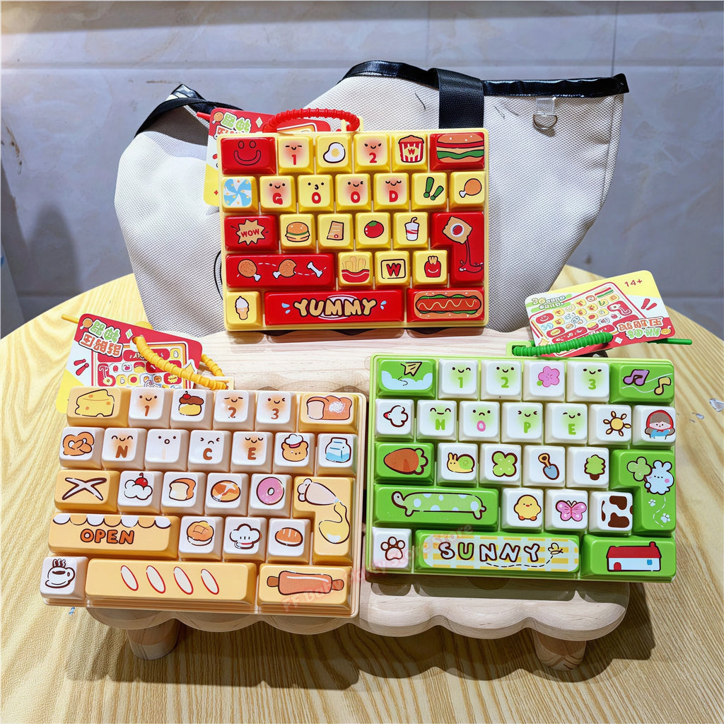 26-Key Fidget Keyboard Toy – Clicker Keychain & Bag Charm Gift Fidget Novelty Toy Babs